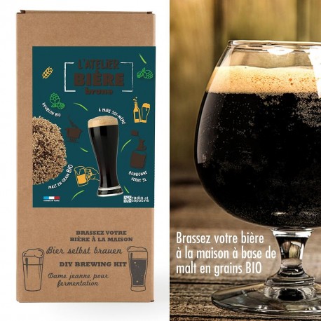 Coffret Brassage biere brune 5L Malt bio à concasser